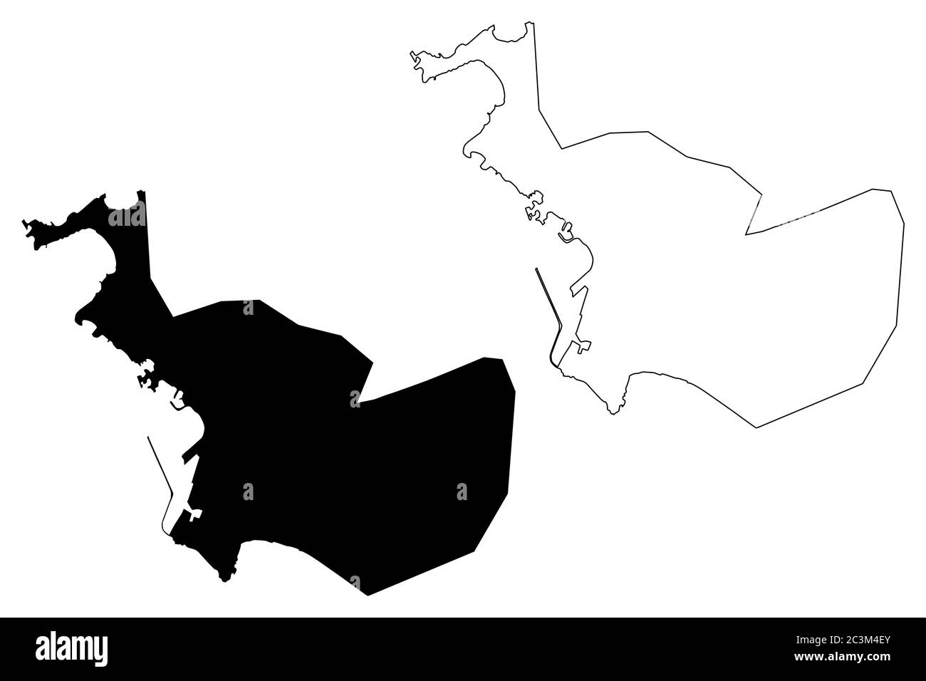 Latakia City (République arabe syrienne, Syrie, gouvernorat de Latakia) carte illustration vectorielle, scribble sketch ville de Laodicée en Syrie ou Laodicée ad Mare Illustration de Vecteur