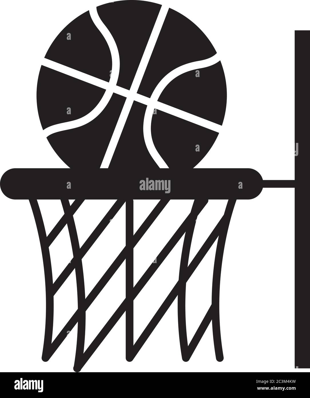 jeu de basket-ball, ballon dans le sport de loisirs de basket-ball silhouette style icône illustration vectorielle Illustration de Vecteur