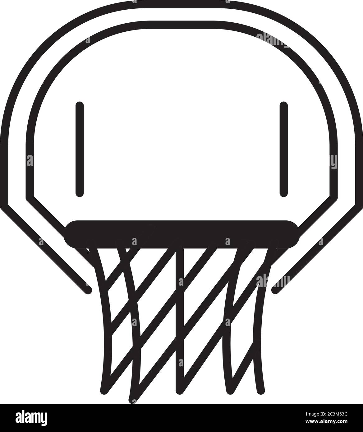 jeu de basket-ball, panier et filet équipement de loisirs sport silhouette style icône illustration vectorielle Illustration de Vecteur