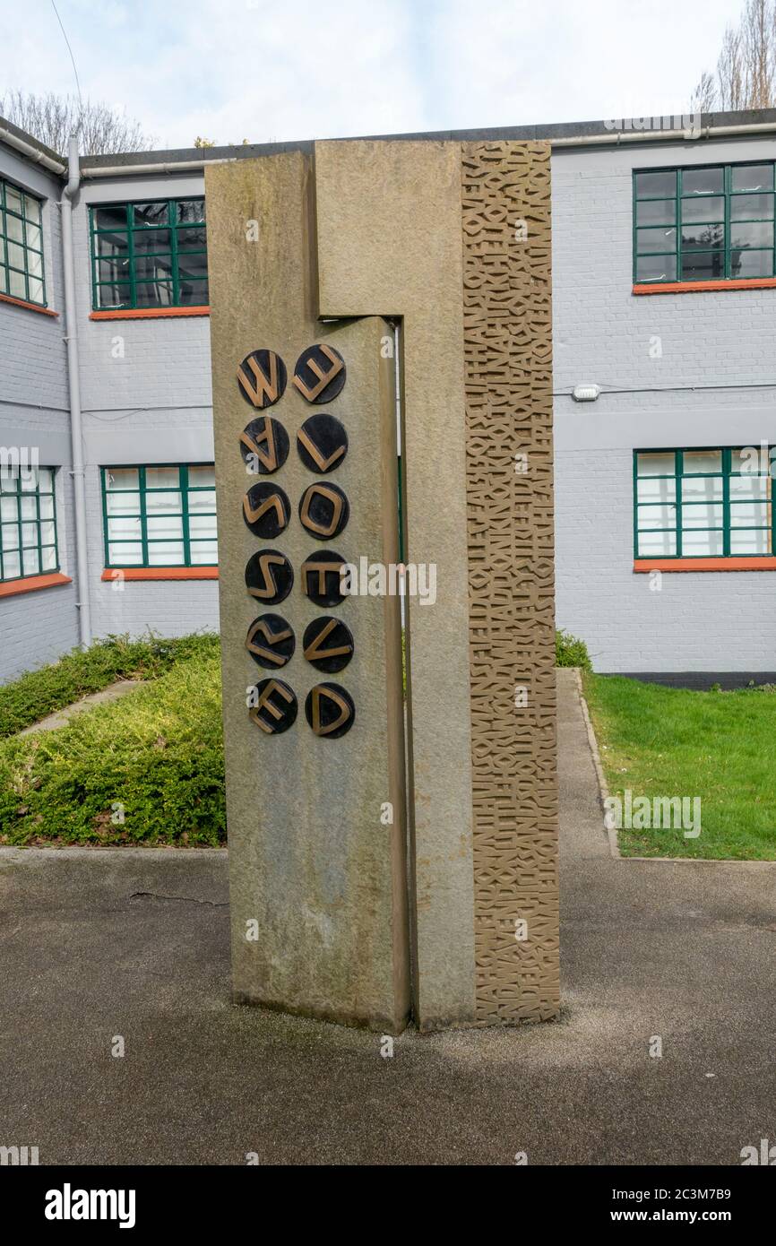 Le Bletchley Park public Memorial, Bletchley Park, Bletchley. Buckinghamshire, Royaume-Uni. Banque D'Images