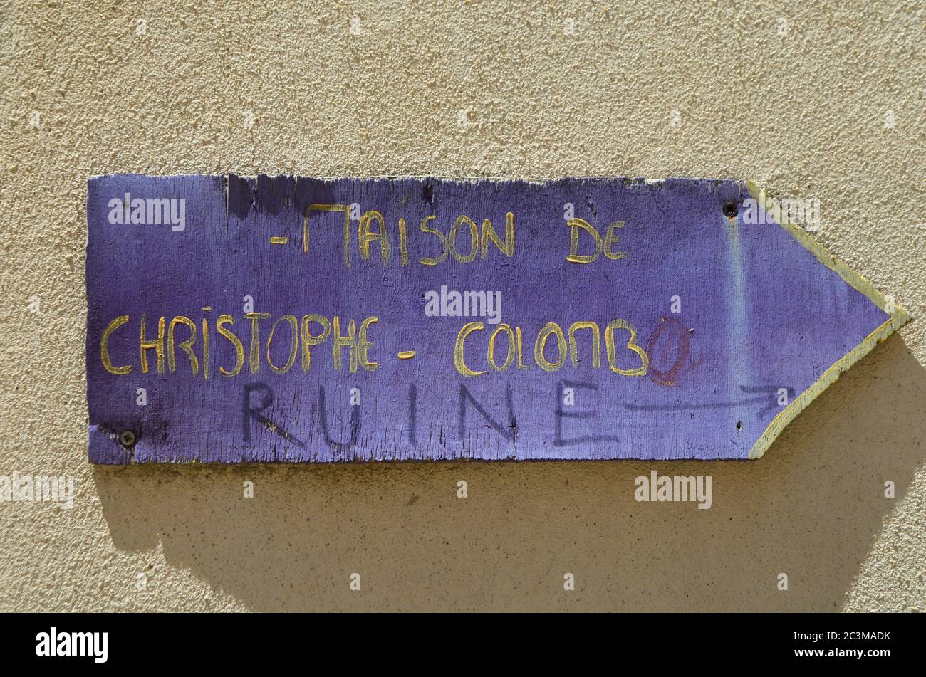 Maison de Christophe Colomb, la Citadelle, Calvi, Corse Banque D'Images