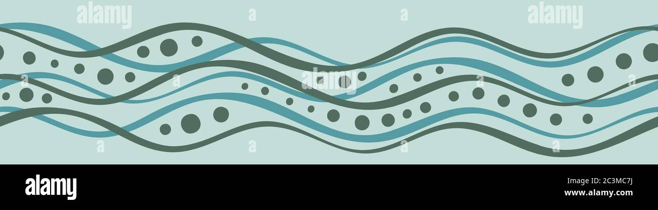 bordure horizontale des vagues d'eau Illustration de Vecteur