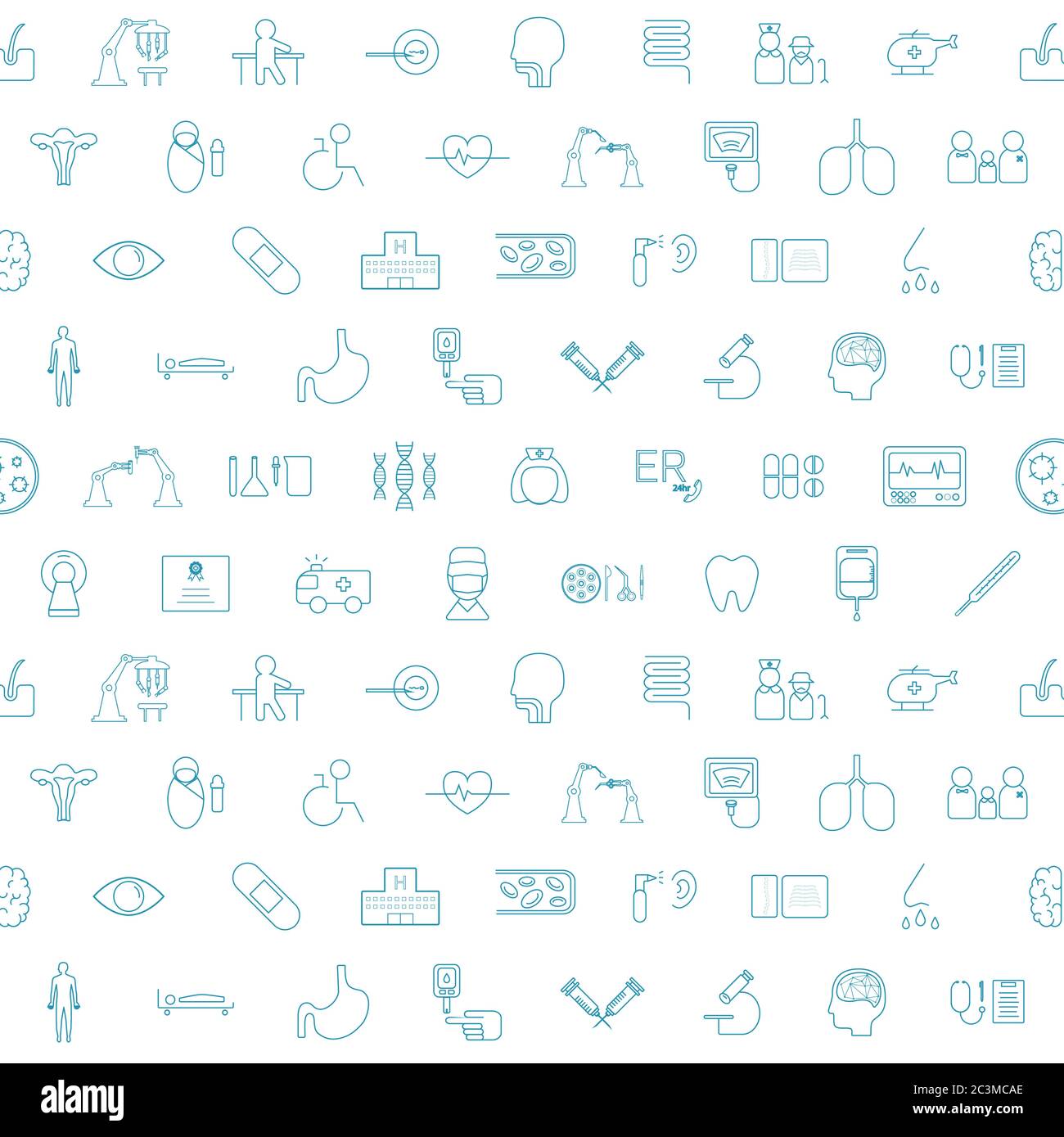 Icônes médicales sur l'illustration vectorielle d'arrière-plan blanc Illustration de Vecteur
