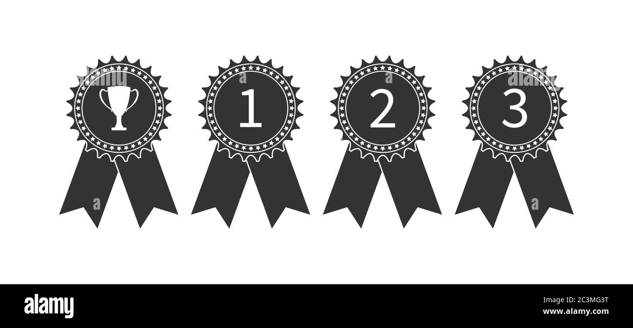 ensemble de symboles pour les médailles. Conception simple isolée sur un fond blanc Illustration de Vecteur