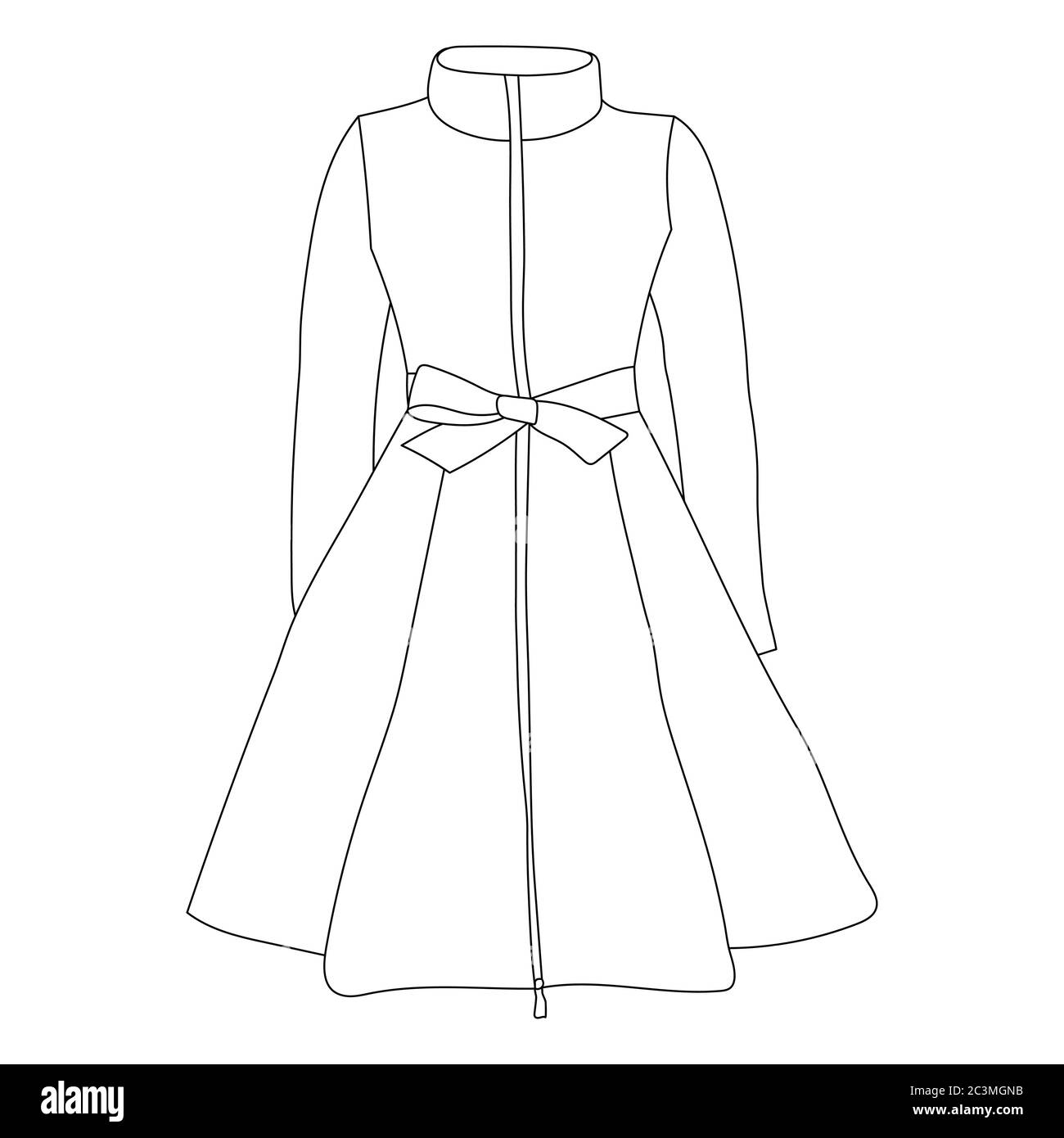 vêtement d'extérieur tendance pour femme, croquis, contour Image  Vectorielle Stock - Alamy