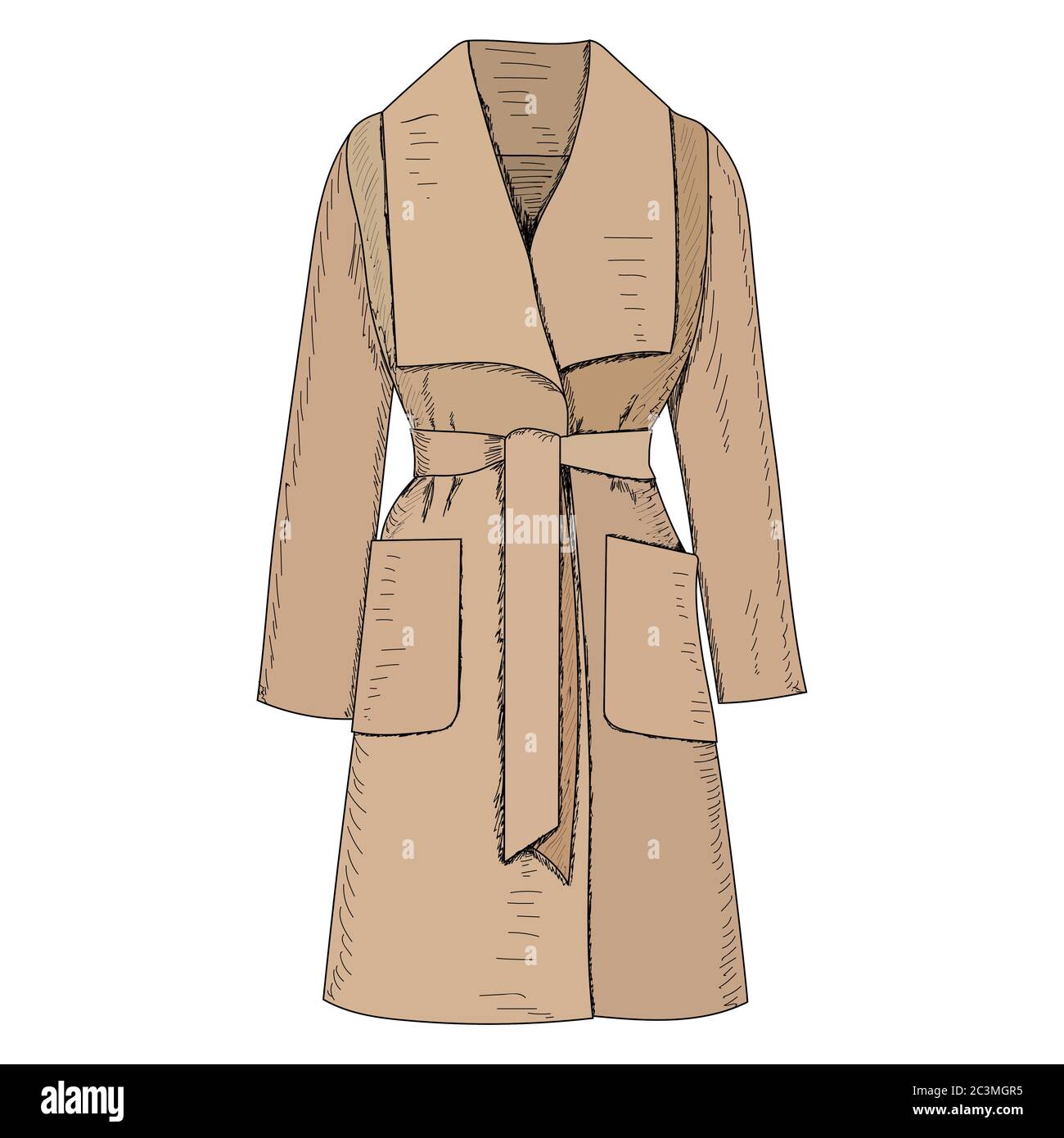 manteau tendance pour femme, automne, marron Illustration de Vecteur