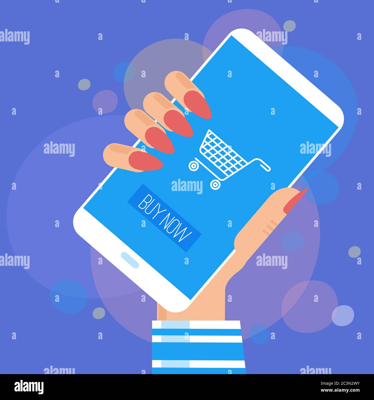 achats en ligne, sur internet et sur mobile Illustration de Vecteur