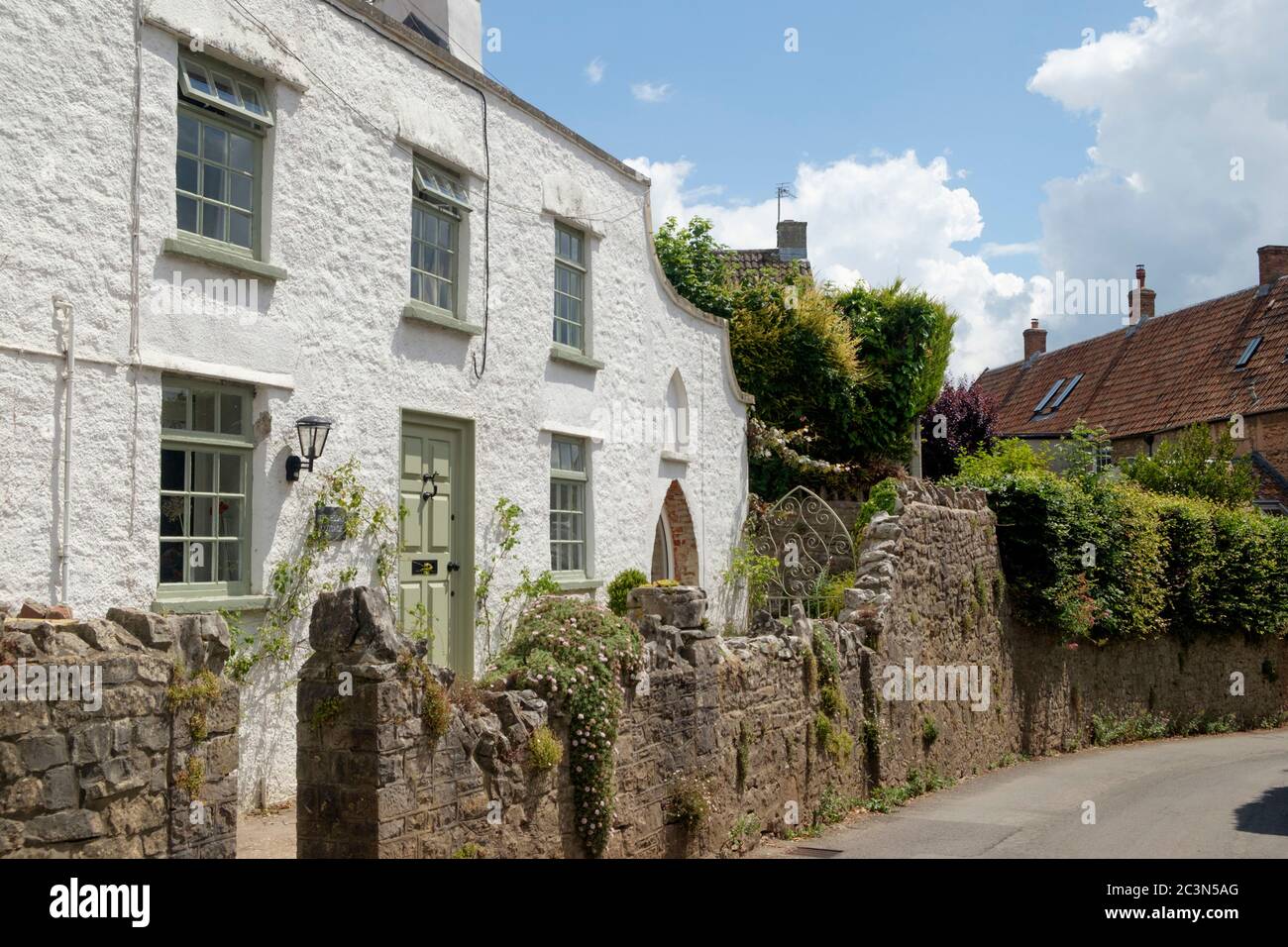 Wrington; un village somerset. Chalets somerset Banque D'Images