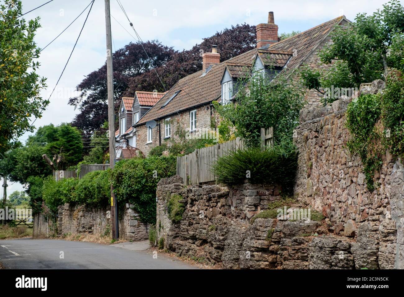 Wrington; un village somerset. Chalets somerset Banque D'Images