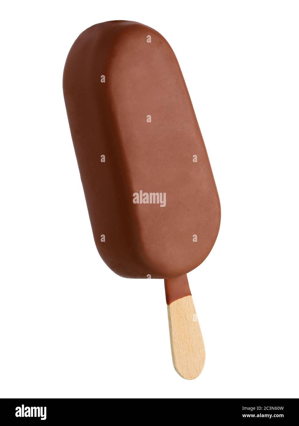 Barre de crème glacée glacée glacée au chocolat au lait sur un bâton Banque D'Images