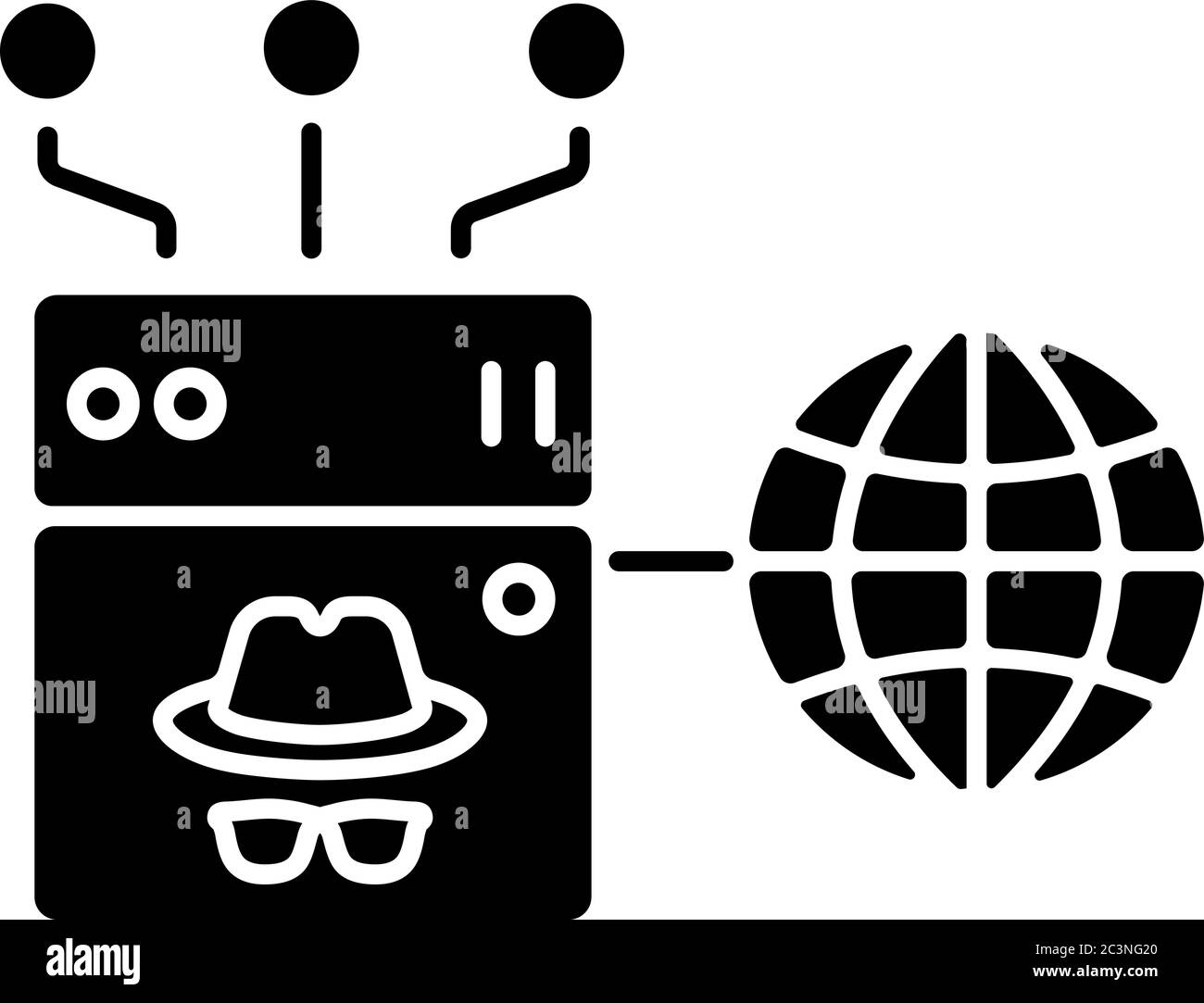 Icône de glyphe noir de proxy anonyme Illustration de Vecteur