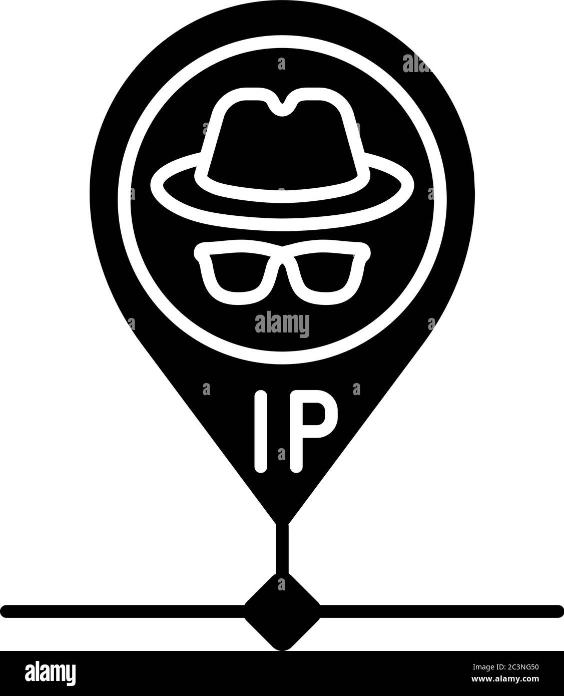 Icône de glyphe noire d'adresse IP masquée Illustration de Vecteur