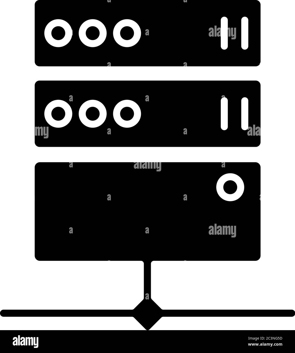 Icône de glyphe noire du serveur proxy Illustration de Vecteur