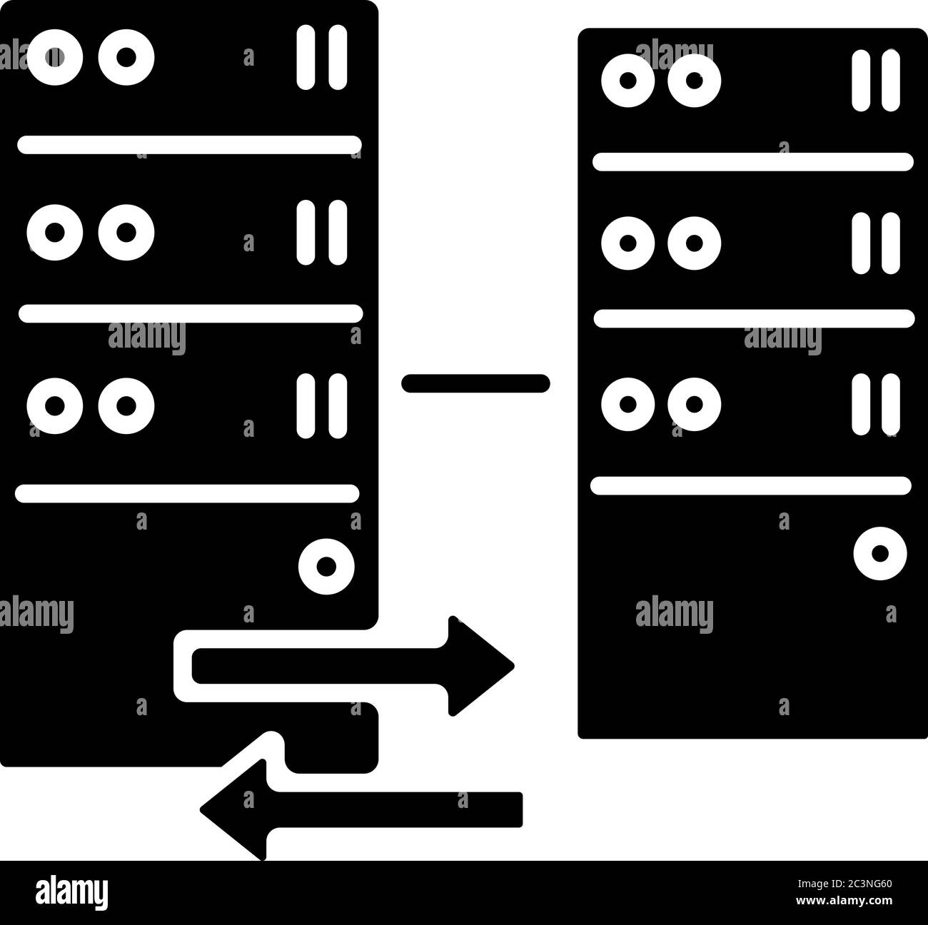 Icône de glyphe noir de proxy inversé Illustration de Vecteur
