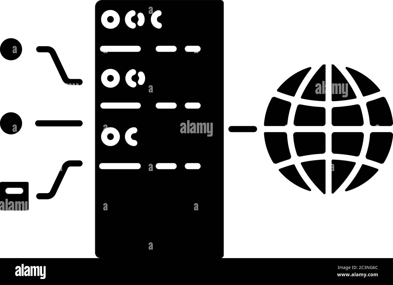 Icône de glyphe noir transparent proxy Illustration de Vecteur