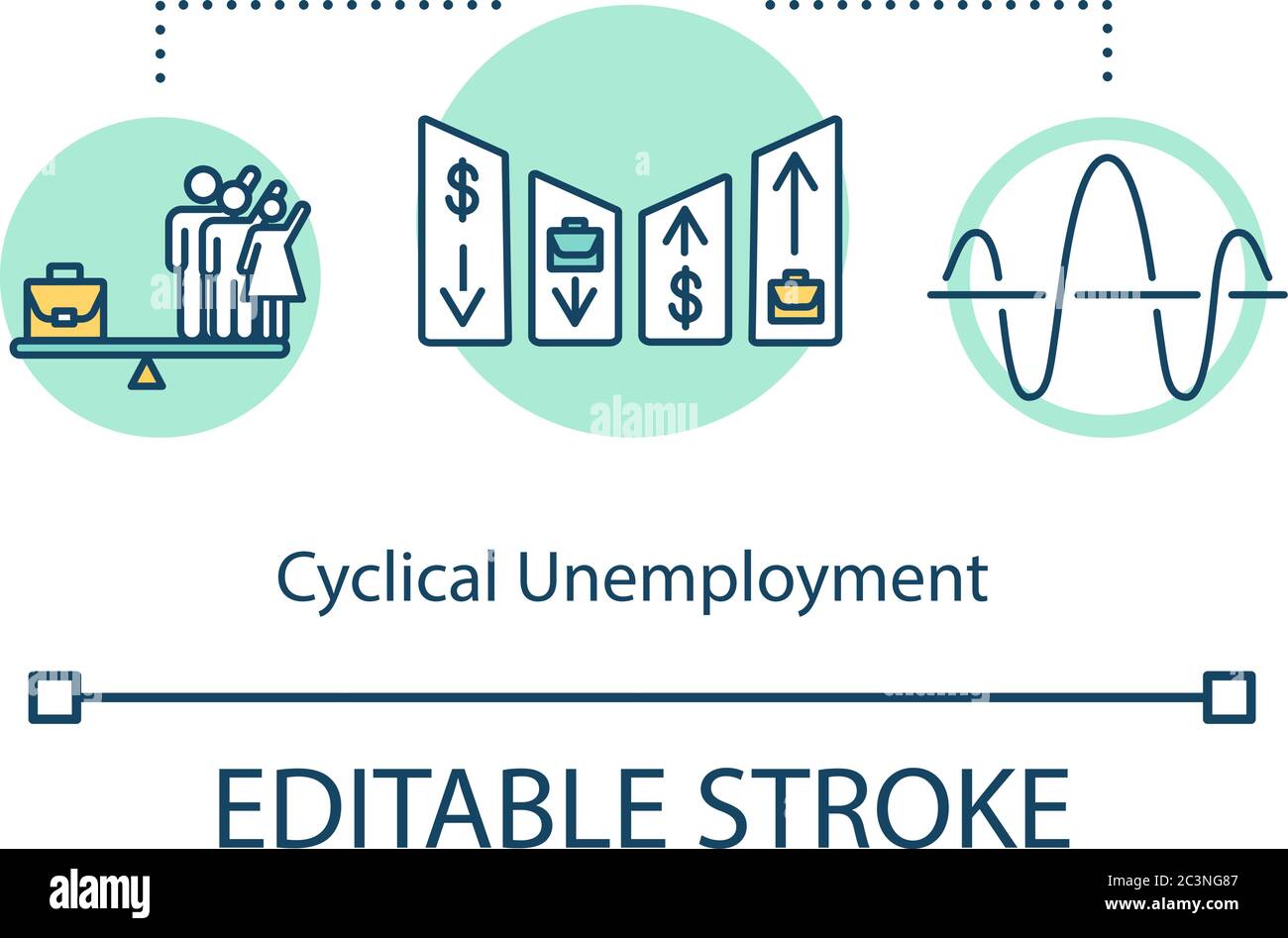 Icône de concept de chômage cyclique Illustration de Vecteur