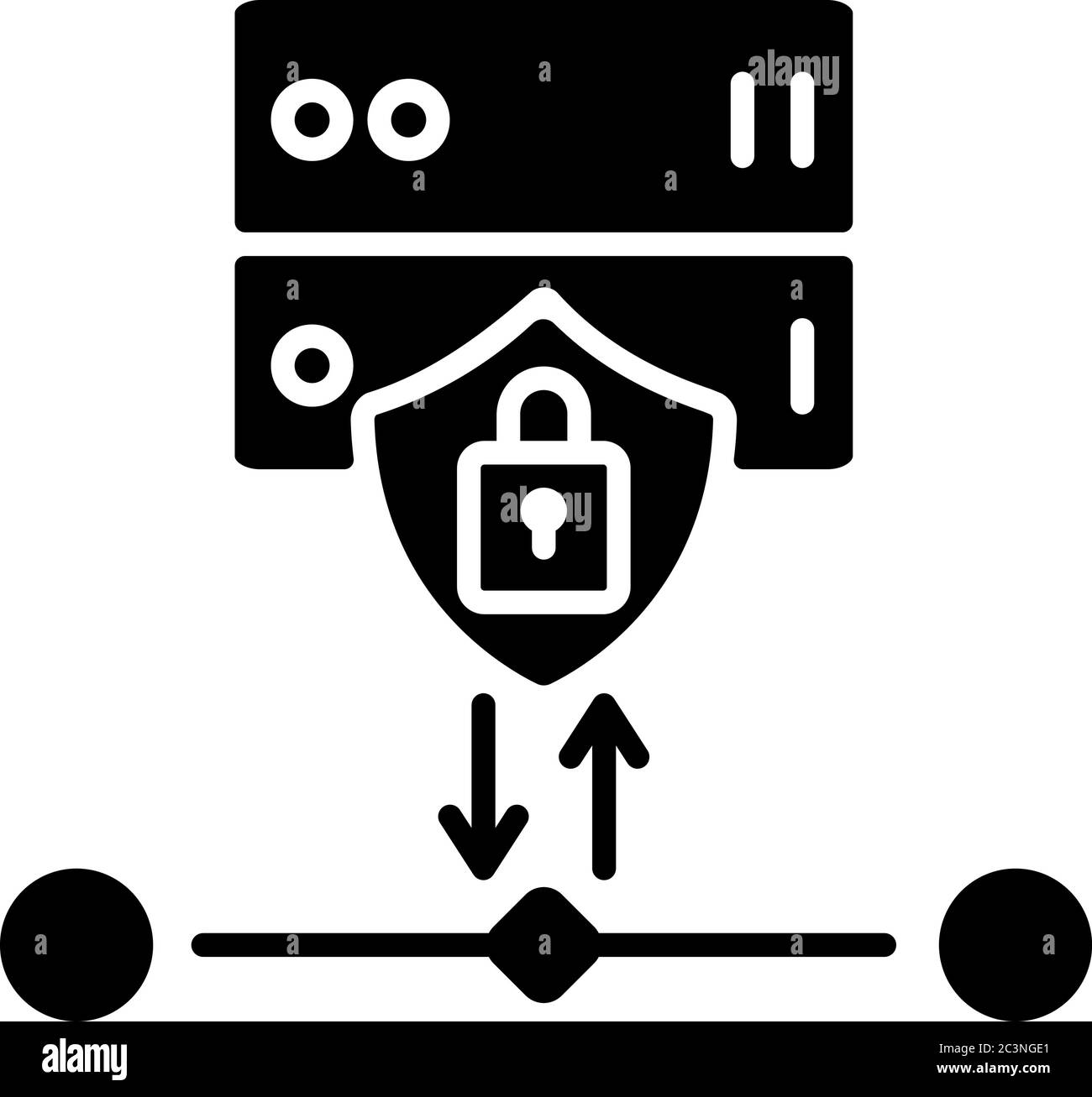 Icône de glyphe noire de chiffrement SSL Illustration de Vecteur