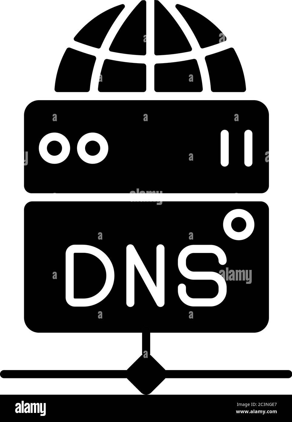 Icône de glyphe noir du serveur DNS Illustration de Vecteur