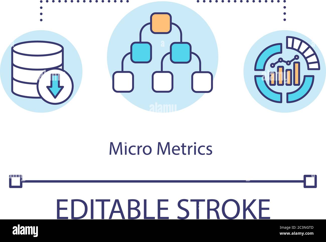 Icône de concept de micro metrics Illustration de Vecteur