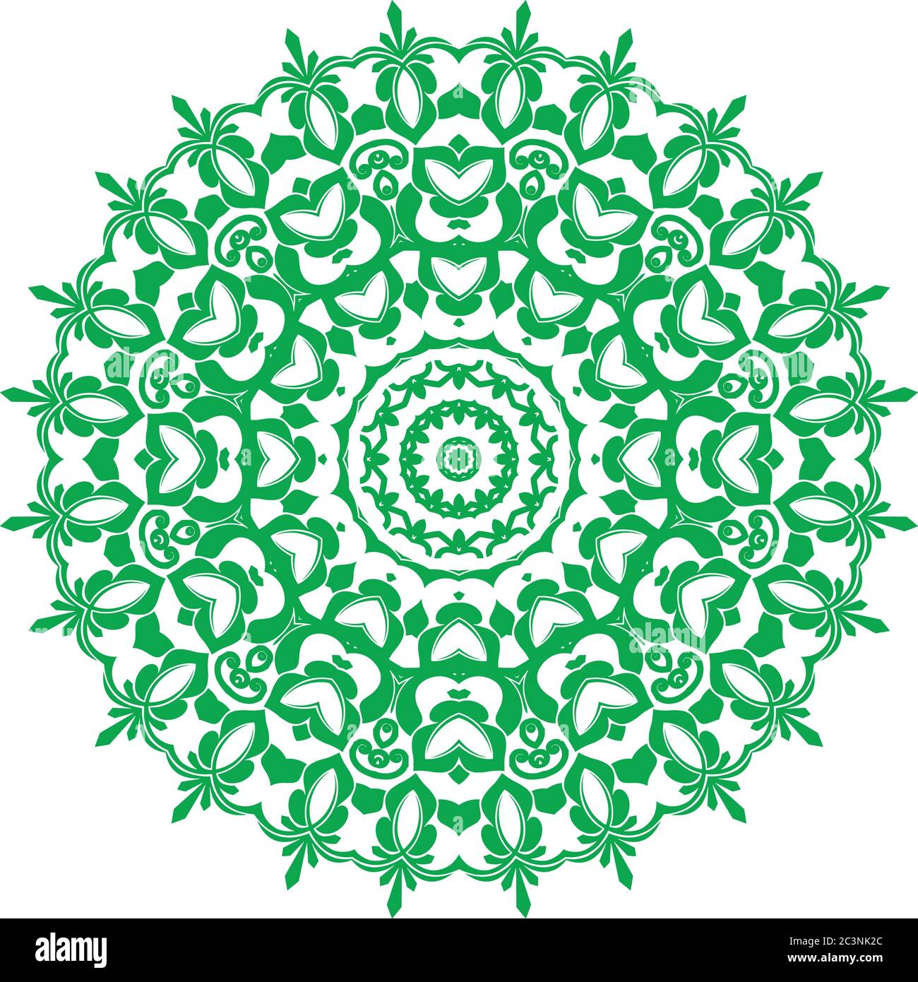 Un mandala est une configuration géométrique de symboles. Illustration de Vecteur