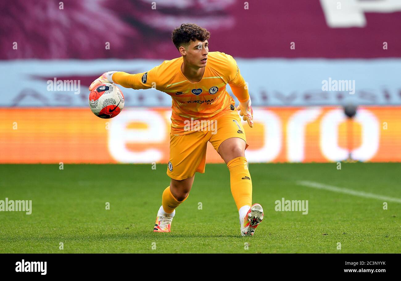 Kepa Arrizabalaga, gardien de but de Chelsea, lors du match de la Premier League à Villa Park, Birmingham. Banque D'Images