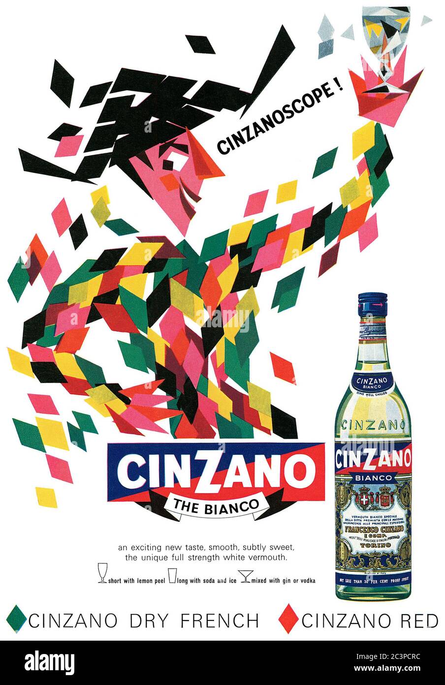 1965 Publicité britannique pour Cinzano Vermouth. Banque D'Images