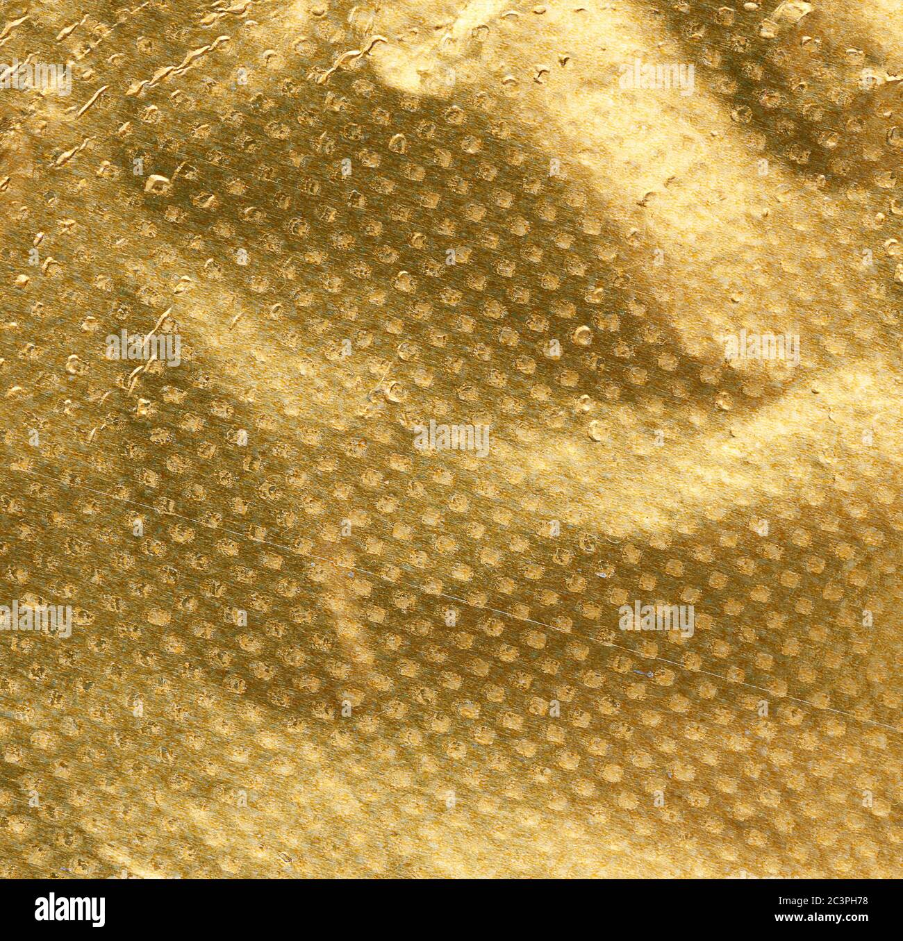 texture dorée de feuille de papier d'aluminium froissé, plein cadre, élément pour concepteur Banque D'Images