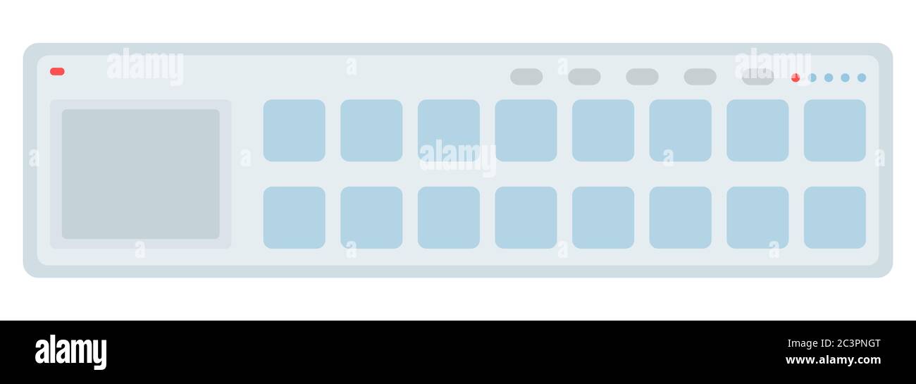 Electronic Sampler, instrument de musique musicien vecteur icône plat isolé illustration. Illustration de Vecteur