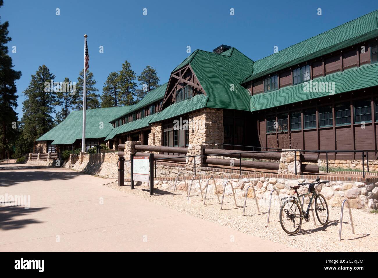 Bâtiment historique Bryce Canyon Lodge conçu par Gilbert Stanley Underwood en 1924 Banque D'Images