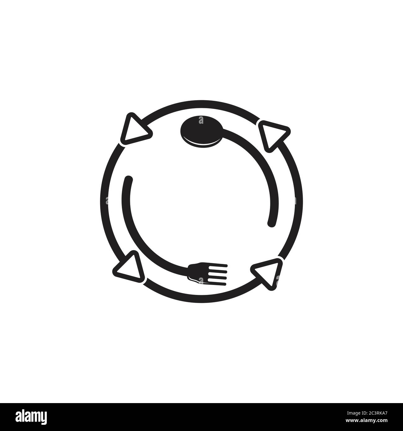 cuillère fourchette boucle décoration logo vecteur Illustration de Vecteur