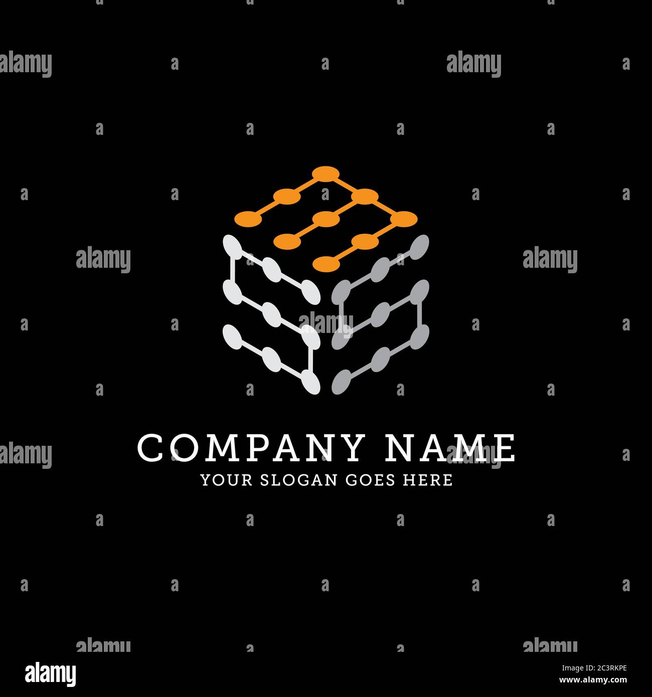 SMS modèle de logo hexagonal, connexion logo vecteur, il est bon pour votre entreprise, entreprise Illustration de Vecteur