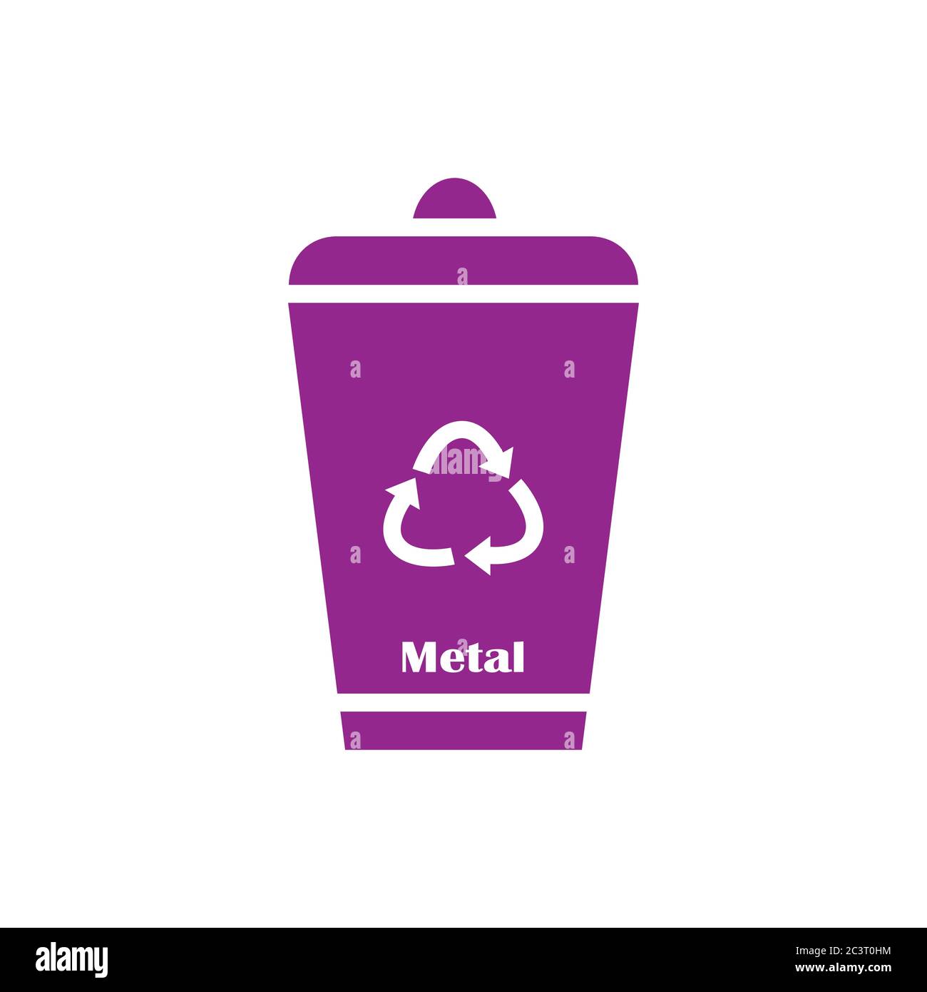 Tri des déchets métalliques - séparation des matériaux, tri zéro déchet Illustration de Vecteur