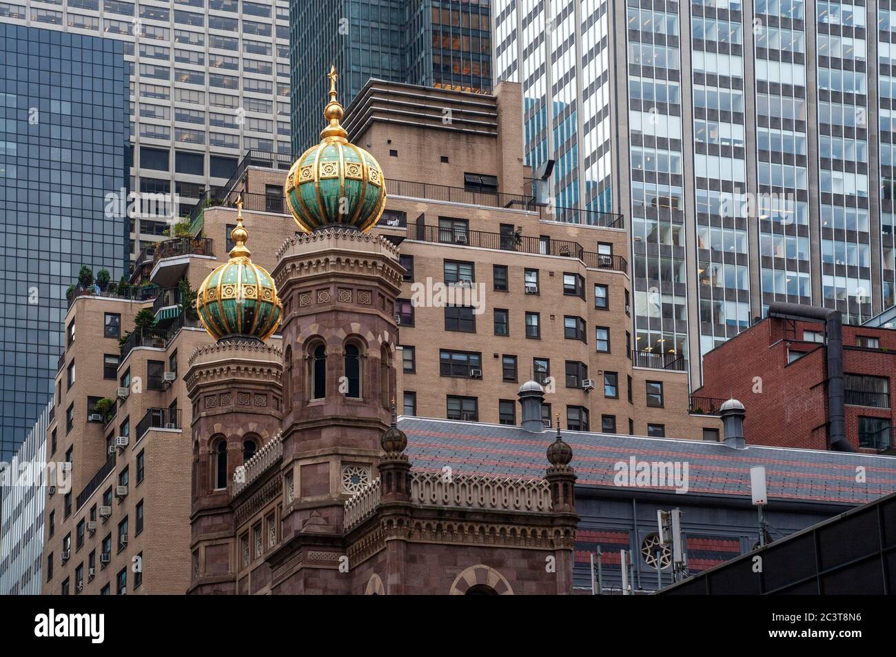 Synagogue centrale 652 Lexington Avenue Mid Town Manhattan New York. Style de renaissance mauresque 1872, le plus ancien en utilisation continue à New York. Banque D'Images