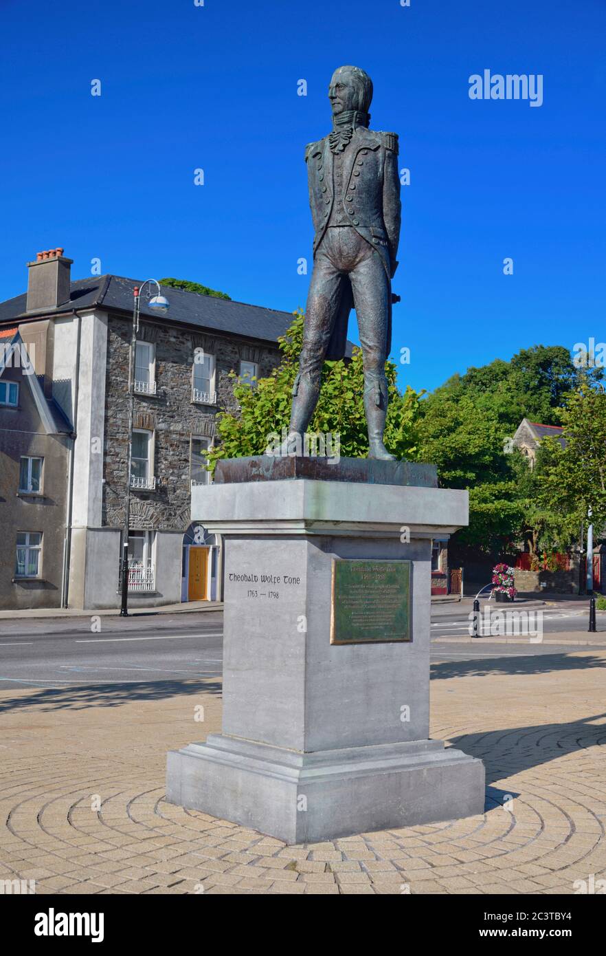 Irlande, Comté de Cork, Bantry, Statue du 1798 révolutionnaire irlandais Wolfe Tone. Banque D'Images