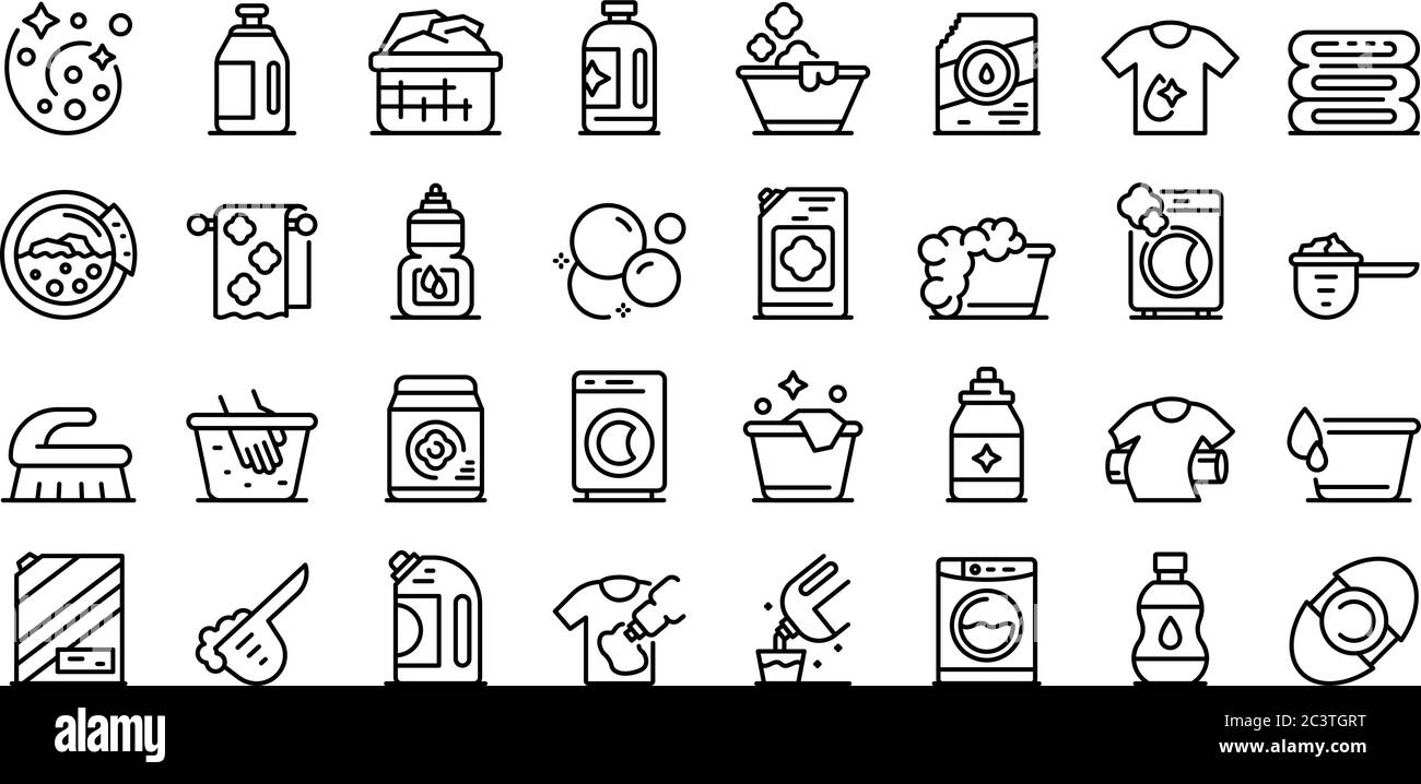 Ensemble d'icônes assouplissant, style de contour Illustration de Vecteur