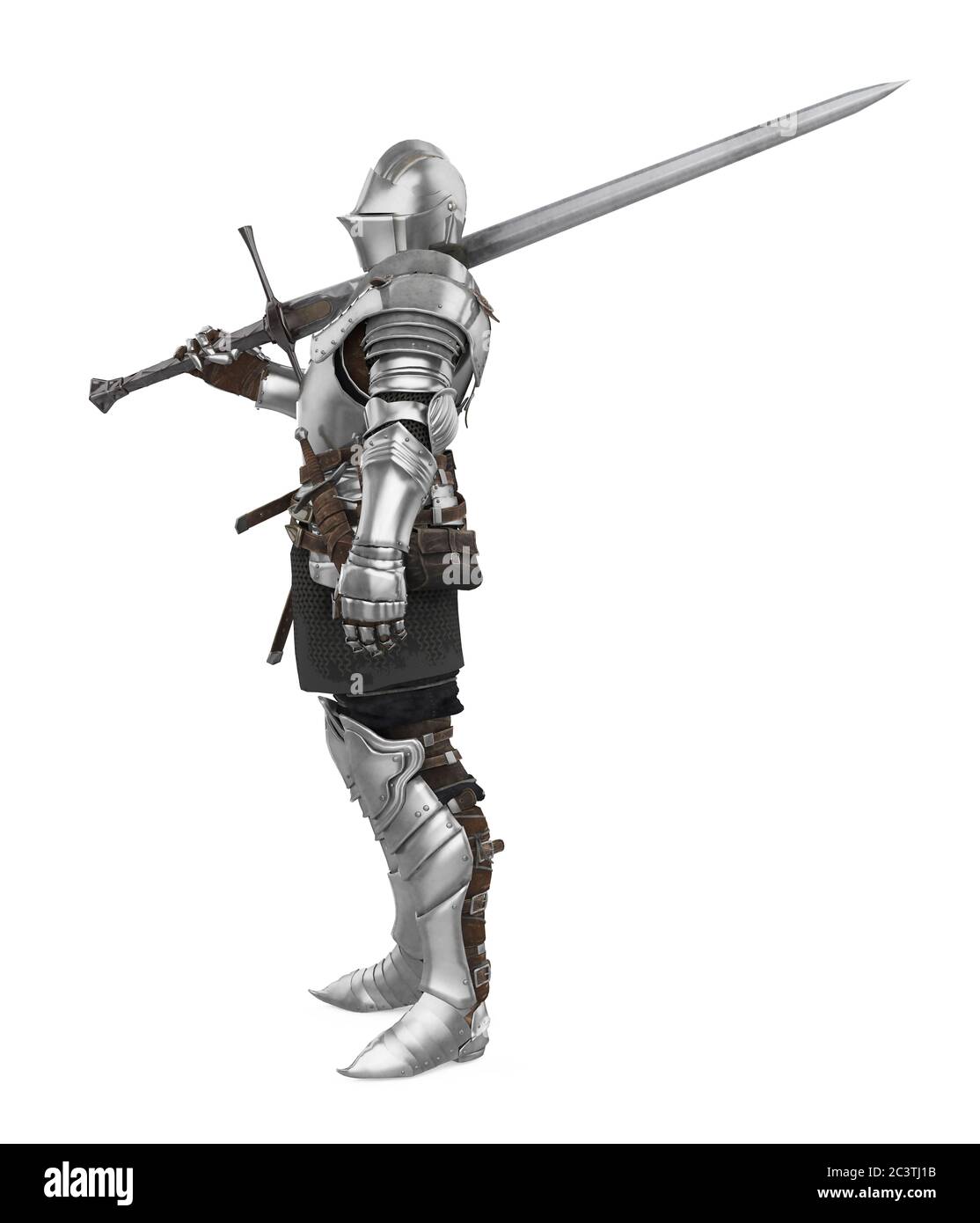 Armure de Chevalier médiéval isolée Banque D'Images