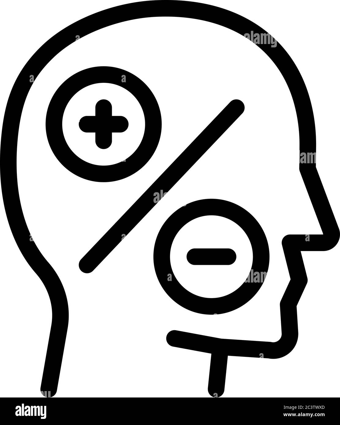 illustration du contour de l'icône représentant un vecteur de tête plus moins humain Illustration de Vecteur