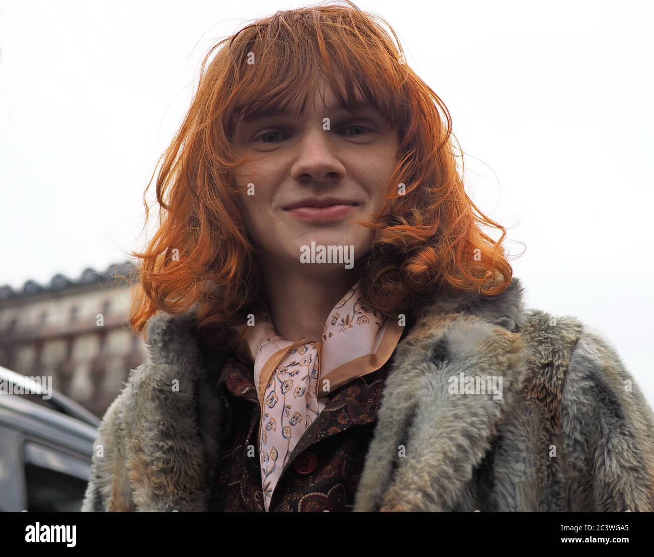 Milan, Italie, 14 janvier 2020: La tenue de rue de blogueur de mode après le défilé de mode Gucci pendant la semaine de la mode de Milan 2020 Banque D'Images