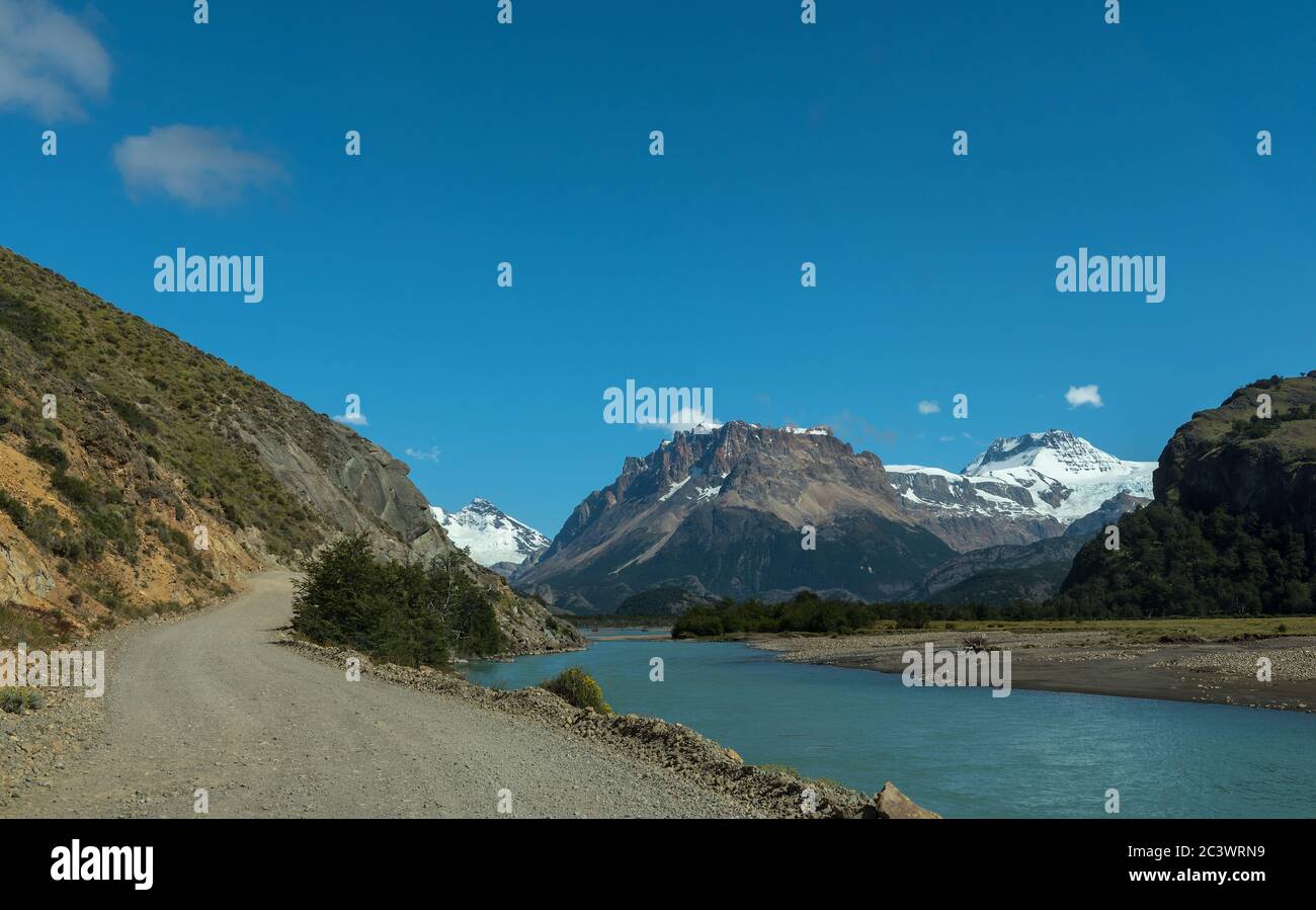 la rivière las vueltas près de el chalten, patagonie, argentine Banque D'Images