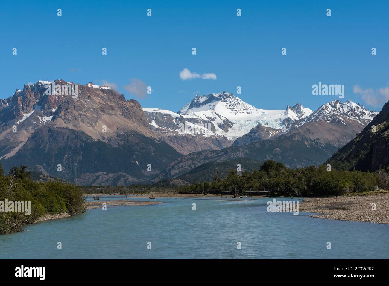 la rivière las vueltas près de el chalten, patagonie, argentine Banque D'Images