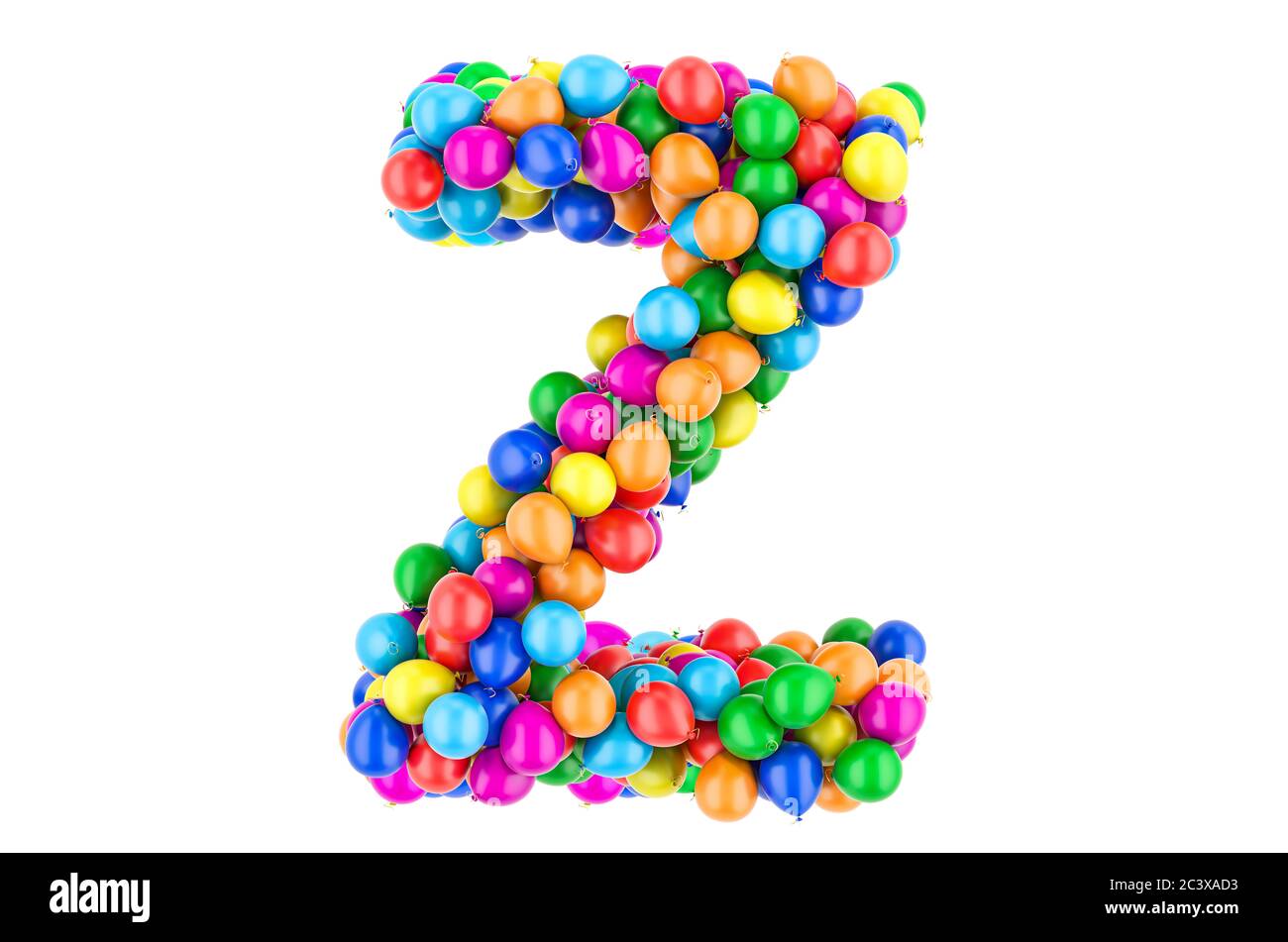 Lettre Z des bulles colorées, rendu 3D isolé sur fond blanc Banque D'Images