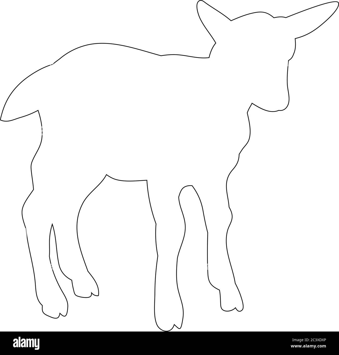contour de chèvres sur fond blanc Illustration de Vecteur