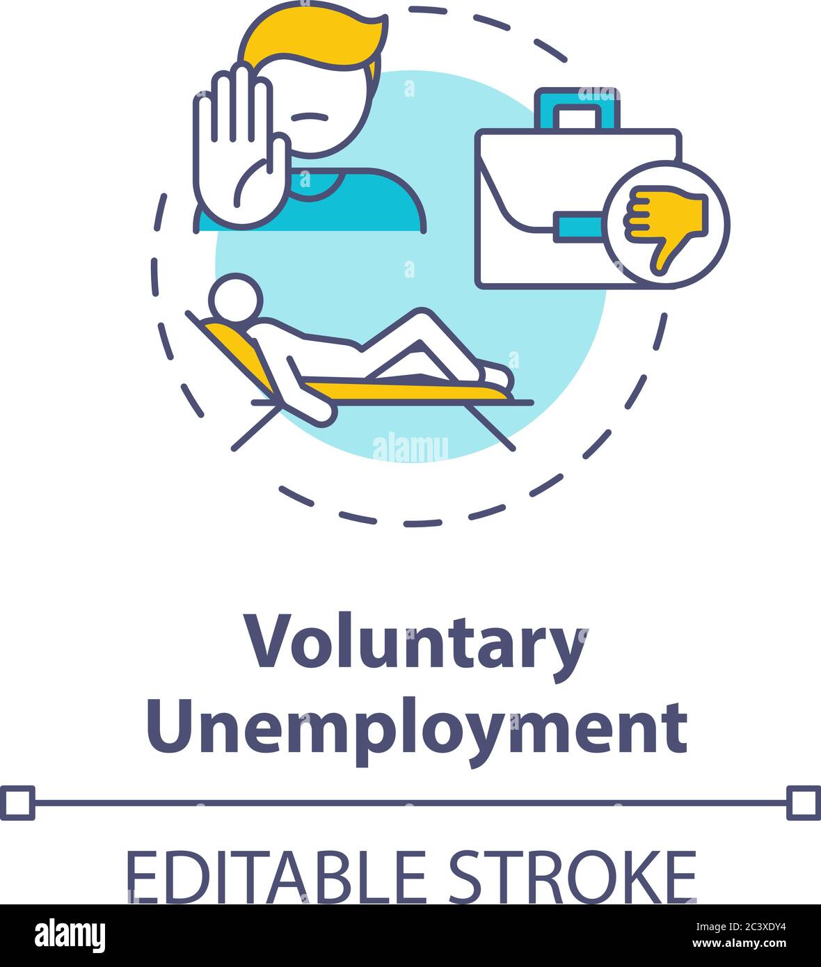 Icône du concept de chômage volontaire Illustration de Vecteur