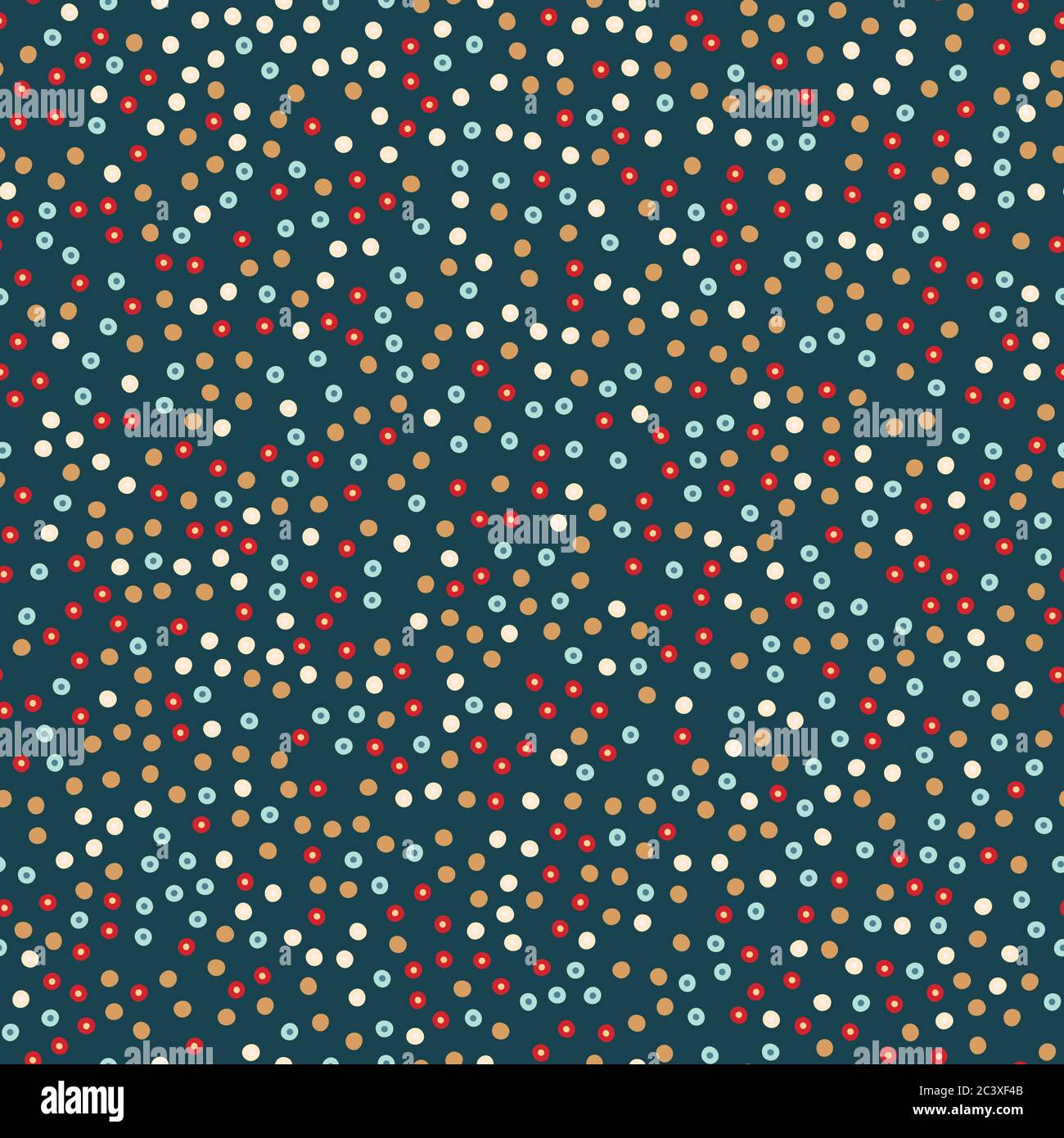 Motif géométrique de Noël à pois sans couture. Arrière-plan petit vecteur de ditsy dessiné à la main. Papier de scrapbooking Noël festif, imprimé yuletide. Rouge Illustration de Vecteur