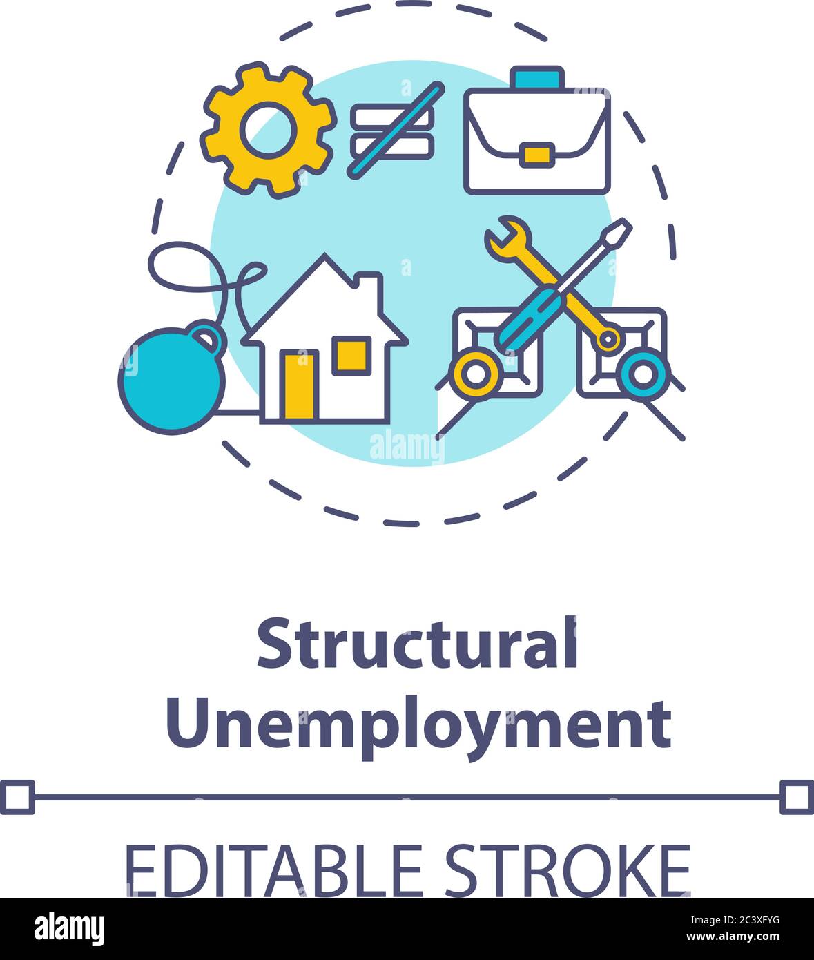 Icône de concept de chômage structurel Illustration de Vecteur