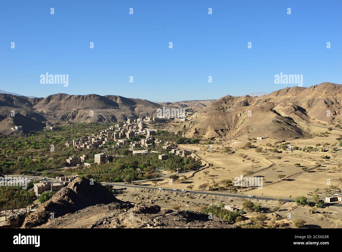 Paysage yéménite typique à proximité de la capitale Sanaa Banque D'Images