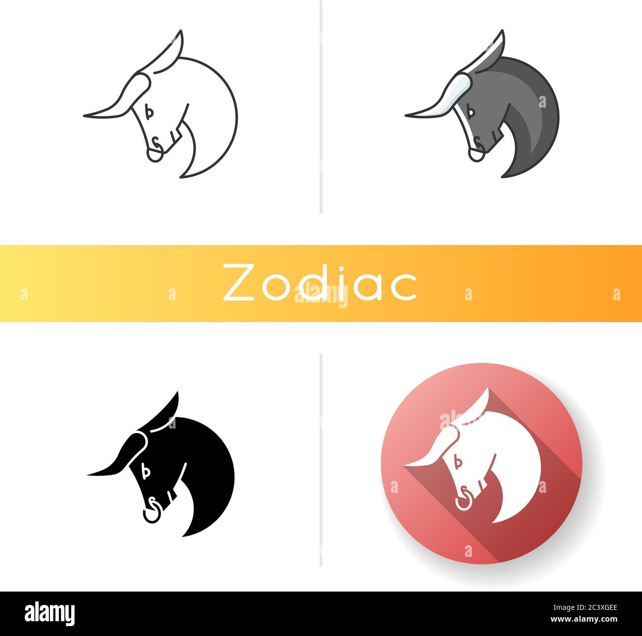 Icône de signe Taurus zodiac Illustration de Vecteur