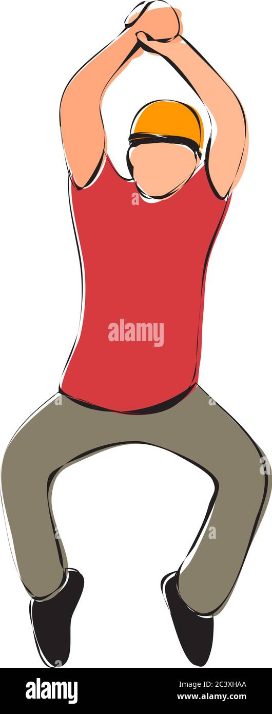 vector, sur fond blanc, homme dansant, contour Illustration de Vecteur