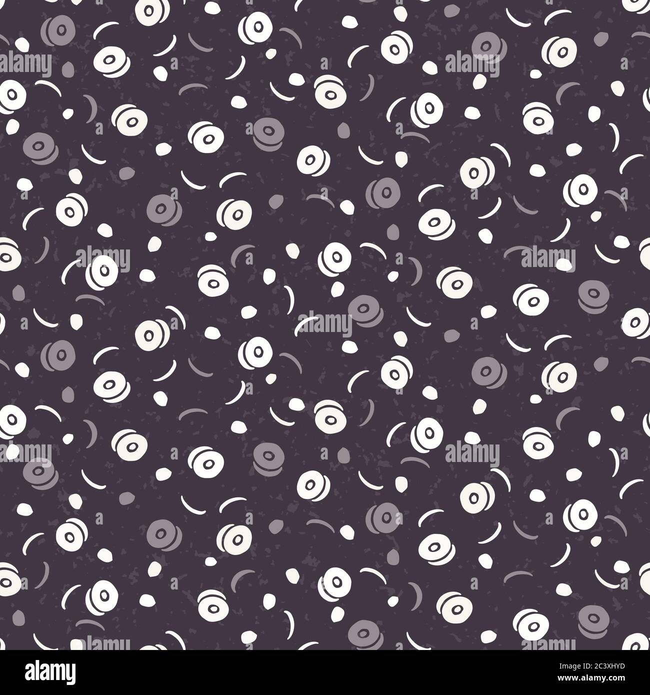 Motif vectoriel transparent. Petites formes de confettis à la main. Arrière-plan géo répétitif. Nuance textile monochrome de surface, noir moderne Illustration de Vecteur
