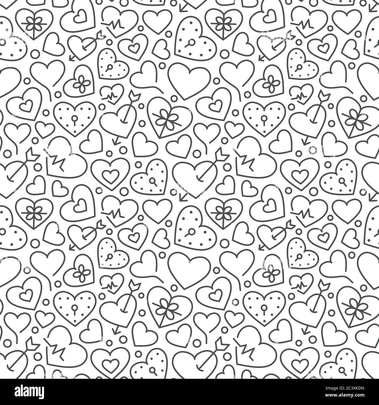 Motif sans couture avec éléments pour le jour de la Saint-Valentin ou le mariage Illustration de Vecteur